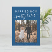 Verheiratet jetzt Party später Foto Blue Wedding (Stehend Vorderseite)