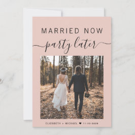 Verheiratet jetzt Party später Foto Blush Hochzeit