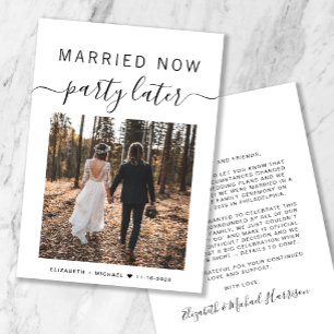 Verheiratet jetzt Party später Foto Hochzeitsankün