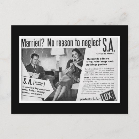 Verheiratet? Kein Grund, "S.A." zu vernachlässigen Postkarte (Vorderseite)