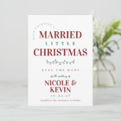 Verheiratet Little Christmas Save The Date (Stehend Vorderseite)