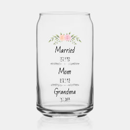 Verheiratet, Mama & Oma - Custom Floral Family Est Dosenglas