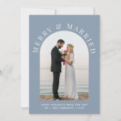 Verheiratet Merry Arch Foto Dusty Blue Weihnachten (Vorderseite)