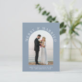 Verheiratet Merry Arch Foto Dusty Blue Weihnachten (Stehend Vorderseite)