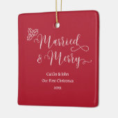 Verheiratet Merry Custom 1. Weihnachten Neu verhei Keramikornament (Links)