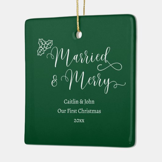 Verheiratet Merry Custom 1. Weihnachten Neu verhei Keramikornament (Links)