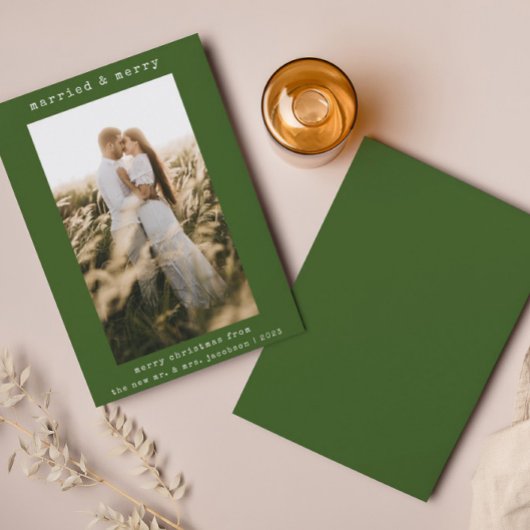 Verheiratet & Merry Einfache Minimalistische Weihn Dankeskarte