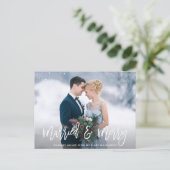 VERHEIRATET & MERRY | elegante Hochzeitsankündigun Postkarte (Stehend Vorderseite)