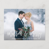VERHEIRATET & MERRY | elegante Hochzeitsankündigun Postkarte (Vorderseite)