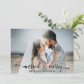 Verheiratet & Merry Feiertagskarte (Stehend Vorderseite)