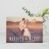 VERHEIRATET & MERRY | FERIENFOTOKARTE FEIERTAGSKARTE (Stehend Vorderseite)
