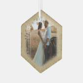 Verheiratet & Merry Gold Glitzer Trimm Weihnachten Ornament Aus Glas (Vorderseite Links)