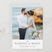 VERHEIRATET & MERRY | Hochzeitsankündigung Feiertagskarte (Vorne/Hinten)