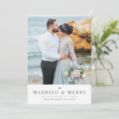 VERHEIRATET & MERRY | Hochzeitsankündigung Feiertagskarte (Stehend Vorderseite)