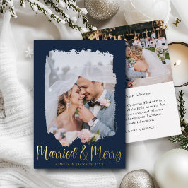 Verheiratet & Merry Luxury Gold Weihnachten Folien Feiertagskarte