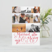Verheiratet & Merry Multi-Foto Weihnachtskollektio Feiertagskarte (Stehend Vorderseite)