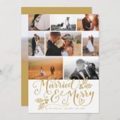 Verheiratet & Merry Multi-Foto Weihnachtskollektio Feiertagskarte (Vorne/Hinten)