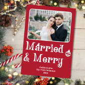 Verheiratet Merry Newlywed 1. Foto Feiertagskarte