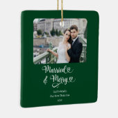 Verheiratet Merry Newlyweds 1. Foto Grün Keramikornament (Rechts)