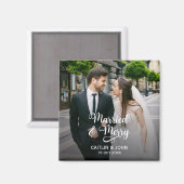 Verheiratet Merry Newlyweds Erstes Foto Magnet (Vorderseite/Rückseite)