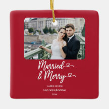Verheiratet Merry Newlyweds Erstes Foto Red