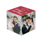 Verheiratet Merry Newlyweds Erstes Foto Würfel (Rückseite Schrägansicht)