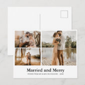 Verheiratet & Merry | Script Modernes, neu verheir Postkarte (Vorne/Hinten)