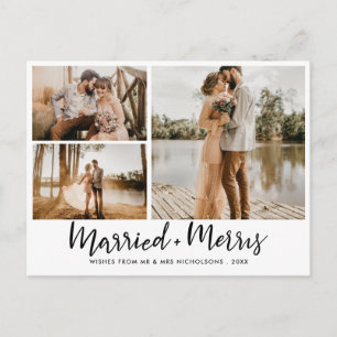 Verheiratet & Merry   Script Modernes, neu verheir Postkarte