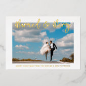 Verheiratet & Merry Wedding Mr & Mrs. First Christ Folieneinladung (Vorderseite)