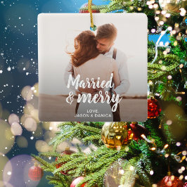 Verheiratet & Merry Wedding Vielen Dank Weihnachte Keramikornament