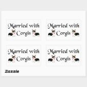 Verheiratet mit Corgis Rechteckiger Aufkleber (Blatt)