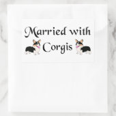 Verheiratet mit Corgis Rechteckiger Aufkleber (Tasche)