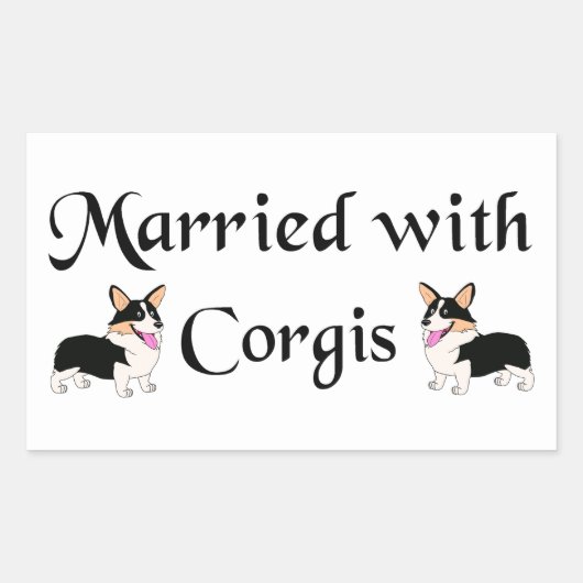 Verheiratet mit Corgis Rechteckiger Aufkleber (Vorderseite)