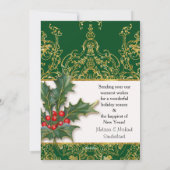 Verheiratet n Frohe Weihnachten Gold Glitzer Holly (Rückseite)