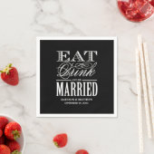 Verheiratet | Personalisiertes Papier Napkins Serviette (Beispiel)