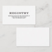 Verheiratet | Registrierungskarte für Hochzeiten Begleitkarte (Vorne/Hinten)