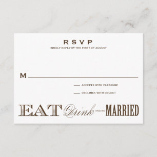 & VERHEIRATET RSVP 3,5 x 5 Karte