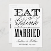 Verheiratet | Save the Date Postkarte (Vorne/Hinten)