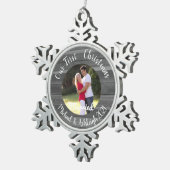 Verheiratet Schneeflocken Zinn-Ornament (Rechts)