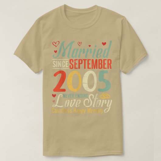 Verheiratet seit September 2005: Niemals beendet L T-Shirt (Design vorne)
