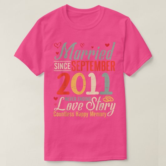Verheiratet seit September 2011: Niemals Ende der T-Shirt (Design vorne)