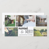 Verheiratet- & Sommerferien mit fünf Fotocollagen Feiertagskarte (Vorne/Hinten)