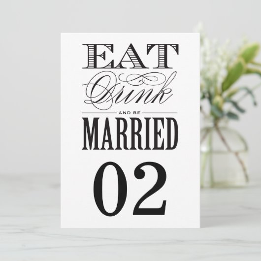 Verheiratet | TISCHNUMMERN (Stehend Vorderseite)