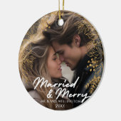 Verheiratet und froh | Neues Weihnachtsfest - Foto Keramik Ornament (Links)