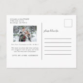 Verheiratet und froh Neuvermählte 2 Foto Urlaub Ankündigungspostkarte (Rückseite)