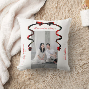 Verheiratet und Fröhlich Bogen Foto Weihnachten Ne Kissen