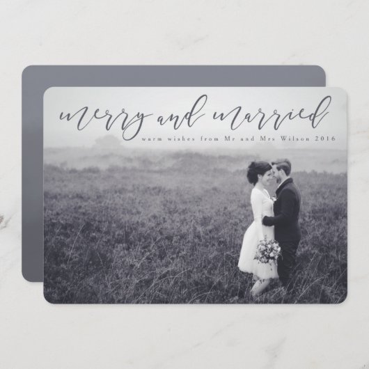 verheiratet und fröhlich feiertagskarte (Vorne/Hinten)