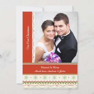 Verheiratet und Fröhlich Foto-Weihnachtskarte Feiertagskarte