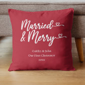 Verheiratet und fröhlich Unser erstes Weihnachten  Kissen