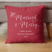 Verheiratet und fröhlich Unser erstes Weihnachten  Kissen